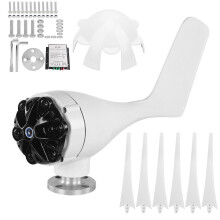 (As show, One size) Windmill Turbines Generator Small 6 Blade Wind Industrial Machinery Equipment 800WWhite 24V
