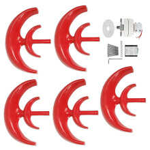 (As show, One size) Wind Turbine Kit 1200W 5 Blade Generator AC Motor Solar System Lantern Type DoubleLayer Red(24V )