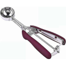 (As show, One size) Stainless Steel Ice Cream Scoop - Non-Slip Handle 304 Stainless Steel Diameter 4cm