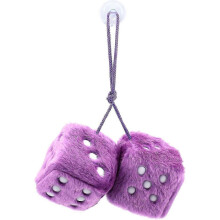 (As show, One size) Pair of Car Hanging Fur Dice - Interior Decor Multiple Colors Polka Dot Pattern