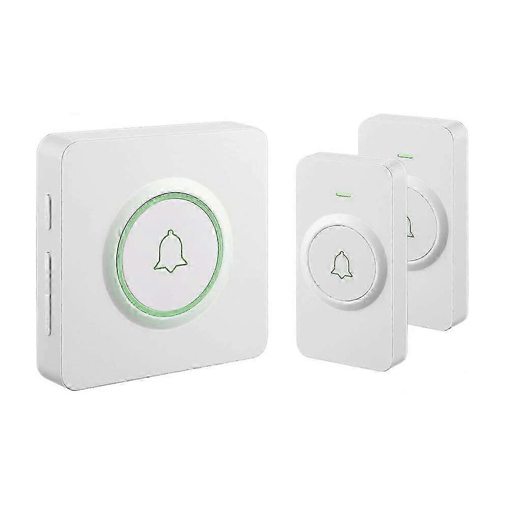 (As Show, One Size) Wireless Waterproof Doorbell Kit - 400M Range 2 Transmitters Plug-In Receiver 4632480880863