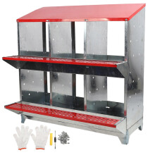 (As show, One size) Chicken Nesting Box 6 Compartments Poultry Nest Box Chicken Egg Laying Coop for Farm Husbandry