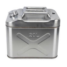 (As show, One size) 5.2 Gallon 20L Stainless Steel Fuel Can Corrosion Resistant Portable US Gasoline Petrol Gas Tank Container