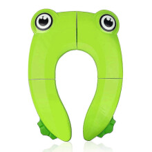 (As show, One size) Foldable Toilet Seat Kids Portable Kids Toilet Trainer Seat Toilet Seat Toddler Travel Potty Trainer with Storage Bag Green