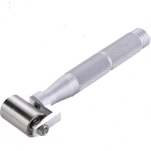 (As show, One size) Stainless Steel Wallpaper Seam Roller with Aluminum Alloy Handle (34mm)