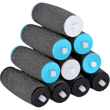 (As show, One size) 10pcs Replacement Rollers Compatible With Scholl Velvet Smooth - Pumice Stone Electric Rasp Refill, 3 Types Of Roughness