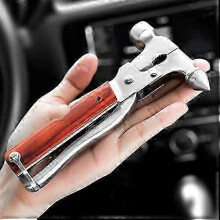 (As show, One size) 2-in-1 Car Emergency Hammer - Travel Safety Tool with Interchangeable Heads