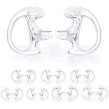 (As show, One size) Radio Replacement Earmold Earpiece Soft Silicone Earmould Earbud Earplug - Clear [8-Pair]