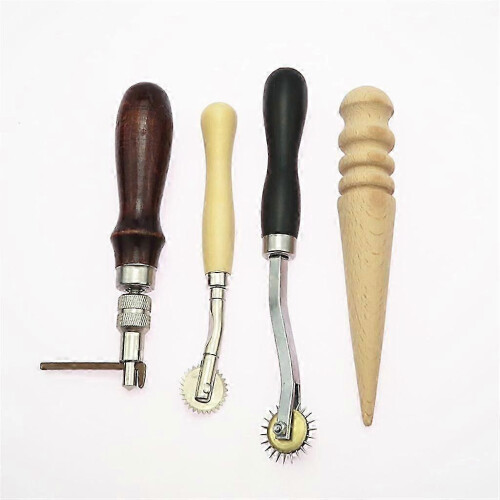 (As show, One size) 31pcs Leather Craft Tool Kit Hand Sewing Stitching Punch Work Saddle 1