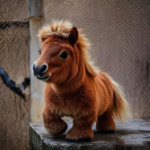 (Electric pony toys-coffee color) My Reality Robot Pony Plush Doll