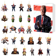 (C, 26x18x3cm) Advent Calendar 2024 Christmas Trump Ornament Christmas Advent Calendar Xmas Countdown Calendar Gift for Donald Trump Supporters
