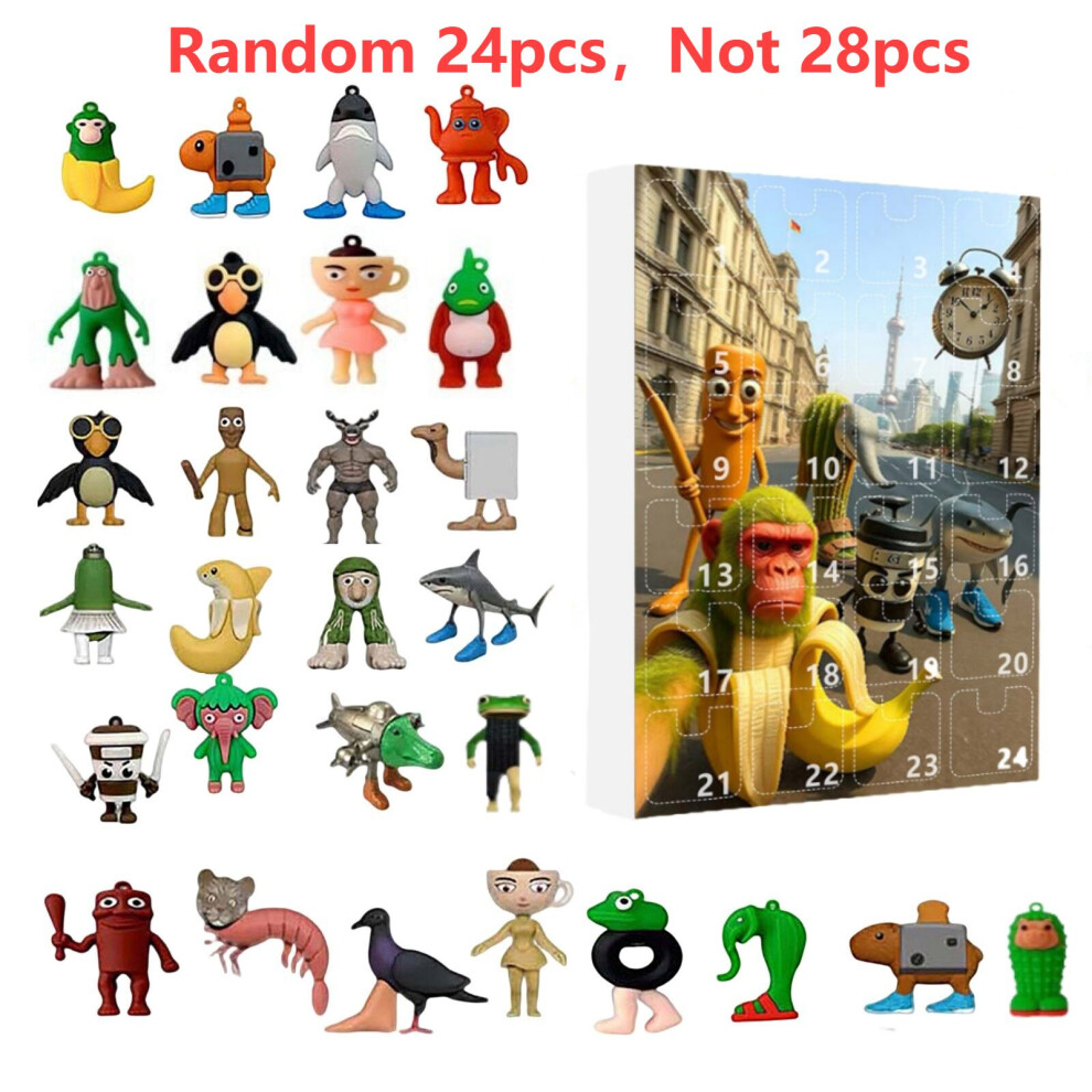 Topsrjyl (G Silicone Figure) 2025 Italian Brainrot Advent Calendar Tung Tung Tung Sahur Tralalelo Tralala Christmas Countdown Advent Calendar Gift 24 Days