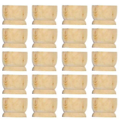 (As show, One size) 20pcs Wooden Egg Cups Easter Egg Holder Home Decoration Easter Egg Display Stand