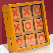 (As show, One size) Classic Tic-Tac-Toe Board Game Double Battle Toy for Tables Travel Family
