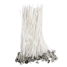 (As show, One size) 100Pcs Cotton Candle Wicks Sustainers Smokeless for DIY Candles Making 9cm