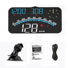 (As show, One size) Digital Speedometer Universal Gps Car Hud Head Up Display Mph Overspeed Alarm