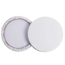 (As show, One size) 40cm Wooden Painting Frame Cotton Round Thick Stretched Canvas Frame For Drawing Painting Diy (white)
