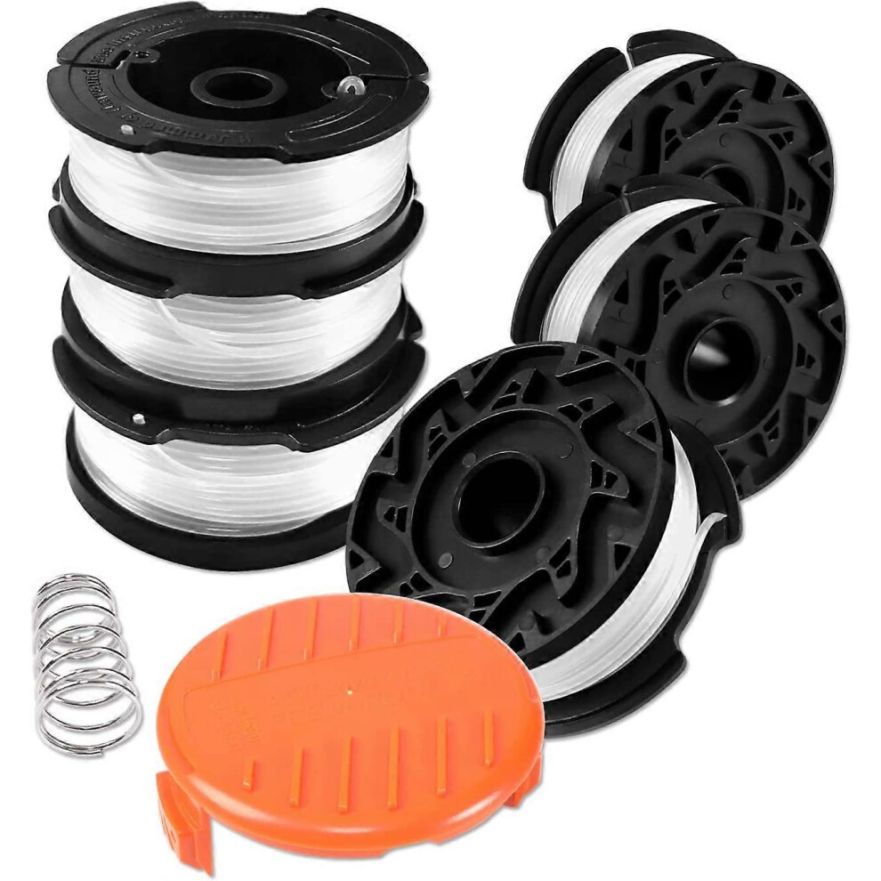 Trimmer Line Spool for Black and Decker Trimmers, 6 Trimmer Line Spool with 1 Spool Cover and 1 Spring