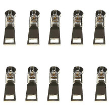(Gold, One size) 10 Pieces #5 Zipper Sliders Zip Puller Repair Kit Replacement Metal Zipper for Domestic Garment Manufacturer Accessories