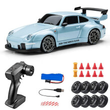 (baby blue) 1/24 Scale 4WD RC Drift Car with 2 Speed Modes, LED Lights & 50m Range