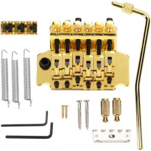 (Gold) Floyd Rose Double Locking Tremolo System Bridge for Electric Guitar Parts GD/SR/BK js