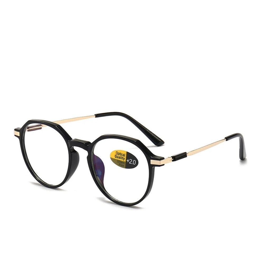 (Black, +1.75 strength) Big Frame  Blue Light Blocking Reading Glasses New