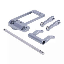 (Silver) Front Axle BAT Servo Mount Hydraulic Steering for 1/10 RC Crawler VP Capra F9 js
