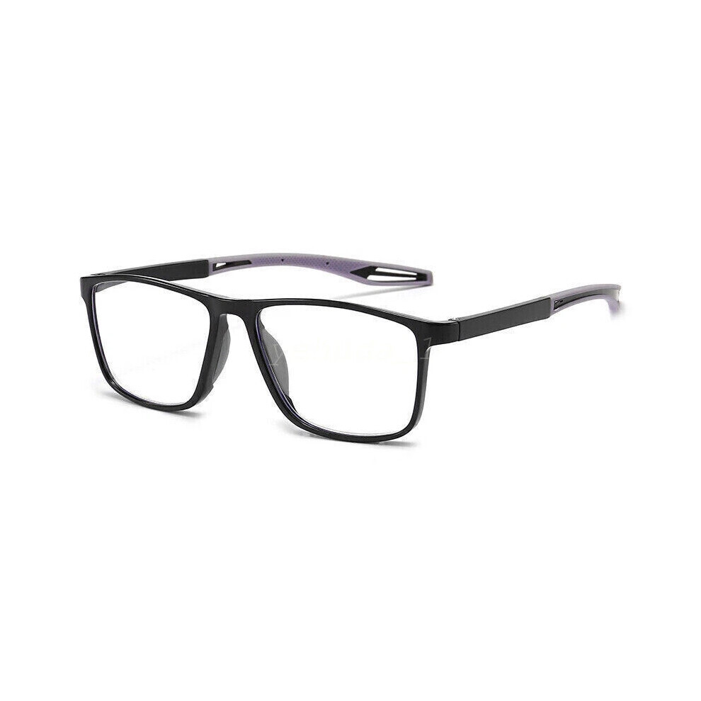 (Black Grey, +2.5) Ultra-light comfortable reading glasses  blue light anti-slip+4.0 New