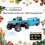 (Blue) 1:64 Scale Mini RC Truck USB Rechargeable Remote Control Car with Trailer js 5