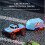 (Blue) 1:64 Scale Mini RC Truck USB Rechargeable Remote Control Car with Trailer js 4