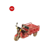 (Red) 1/64 Alloy Diorama China Tricycle Car Model Scene Display Prop js