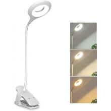 Cordless Led Desk Lamp, 3 Color And 3 Dimmable, Touch Bedside Light with Clip for Children Rechargeable