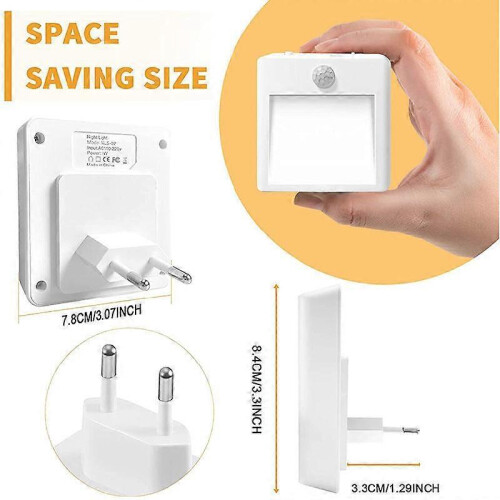 Night Light Socket with Motion Sensor, Led Night Light 3 Modes Car Warm White NEW 2