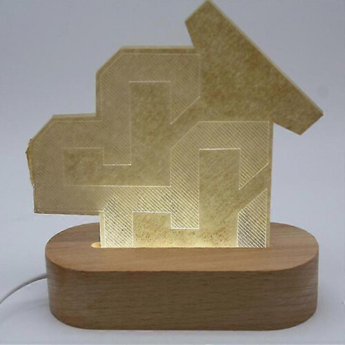 Oval Wooden Base Light Acrylic 3D Led Night Lamp New 2