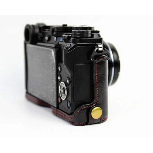 (Brown) For Olympus PEN-F Digital Camera Genuine Real Leather Protector Half Case Grip Fg 2