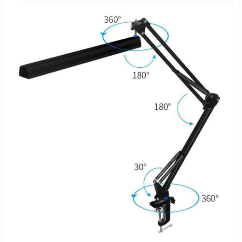360 Adjustable LED Desk Lamp Reading Light Metal Swing Arm Table Light USB Clip NEW 2