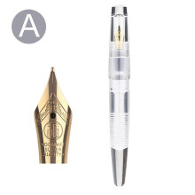(A) C2 Eyedropper Transparent Resin Fountain Pen Fine Nib F 0.5mm Write NEW