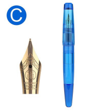 (C) C2 Eyedropper Transparent Resin Fountain Pen Fine Nib F 0.5mm Write NEW