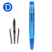 (D) C2 Eyedropper Transparent Resin Fountain Pen Fine Nib F 0.5mm Write NEW