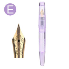 (E) C2 Eyedropper Transparent Resin Fountain Pen Fine Nib F 0.5mm Write NEW