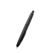 (Stripe, Black) MAJOHN A1 Press Metal Fountain Pen w/ Clip Iridium Extra Fine Nib 0.38mm Office Fg