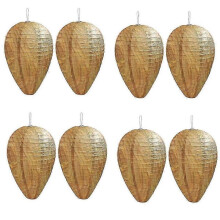 8 Pack Mini Size Paper Wasp Nest Decoy Hanging Fake Wasp Nest for Wasps Hornets Yellow Jackets js