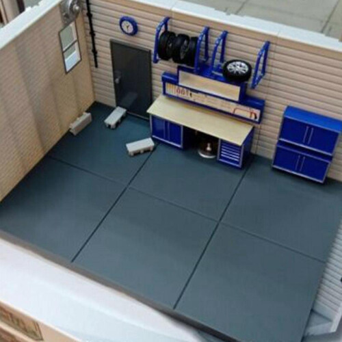 1/43 Diorama Car Garage Model Assembled Ornaments Car Parking Scene js 1