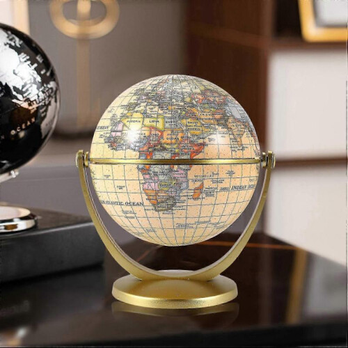 Retro Rotating World Globe Earth Antique Home Office Desktop Decor Geography Educational Learning M JP 1