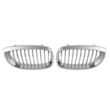 for - E46 3 Series Coupe Cabriolet 2-Door 2003-2006 Front Hood Center Kidney Grille Grill (Chrome, Single Line) js