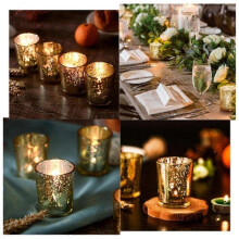 Electroplated Glass Candle Holder Wedding Decoration Western Food Decoration European Star Candle C js