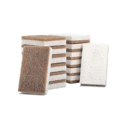 16PCS Biodegradable Compostable Cellulose Kitchen Sponges Coconut Scrubber - Eco Friendly Sponge fo js