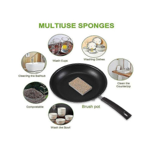 16PCS Biodegradable Compostable Cellulose Kitchen Sponges Coconut Scrubber - Eco Friendly Sponge fo js 1