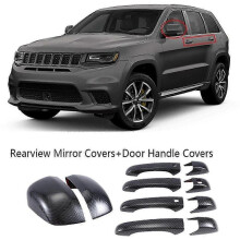 Carbon Fiber Mirror Covers+Door Handle Covers for Grand Durango 2011-2020 js