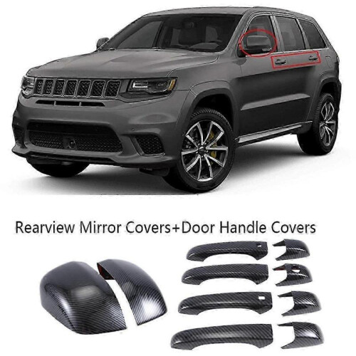 Carbon Fiber Mirror Covers+Door Handle Covers for Grand Durango 2011-2020 js